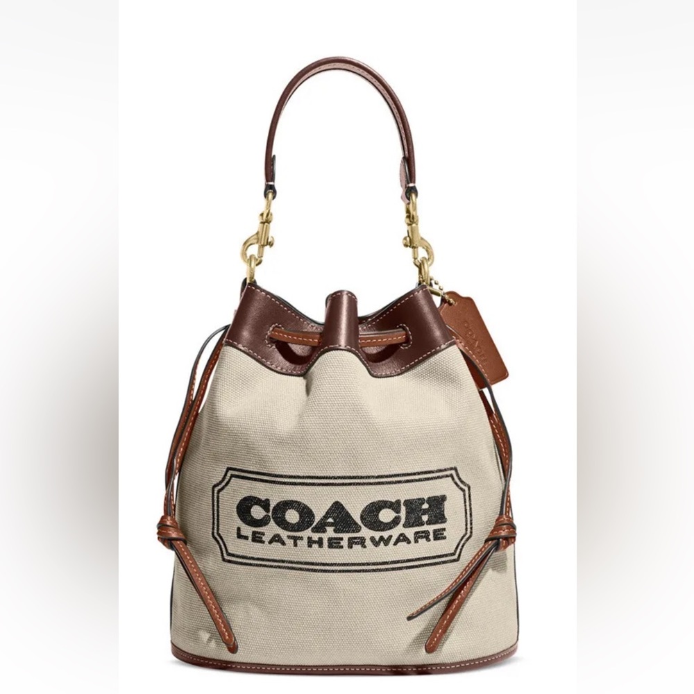 Coach Leatherware Cream and Brown Crossbody Bag